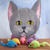 Мышь игрушка для кота 5 см с погремушкой плюш Zelena Zoo
